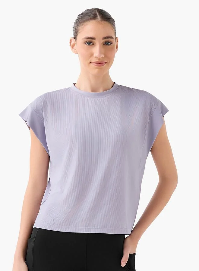 Splash Active Women Ribbed 2 Way Stretch Boxy T-shirt